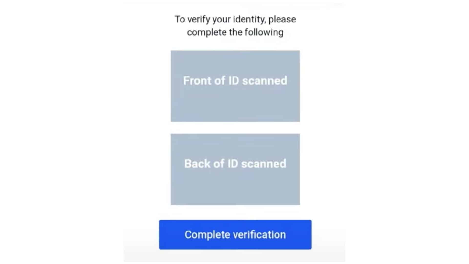 coinbase asks for id
