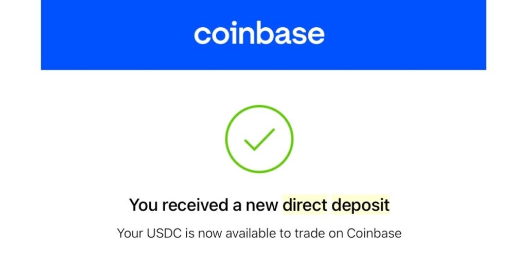 direct deposit on coinbase